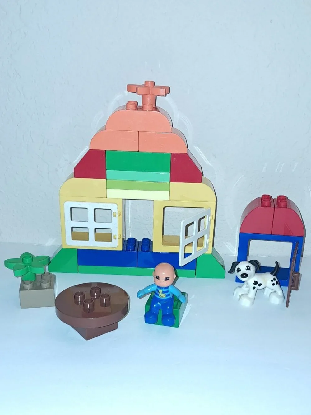 74 Piece LEGO DUPLO Preschool Building Toy: Police Motorcycle Train House Dog